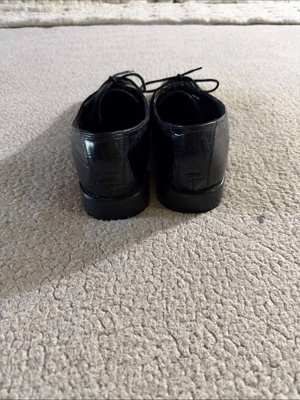 Stacy Adams Black Crocodile Derby Shoes 11 M